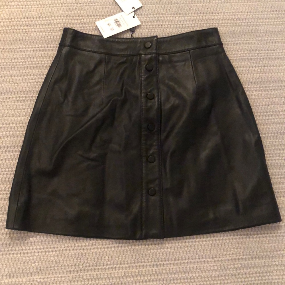 New with tags Whistles leather mini skirt size small
